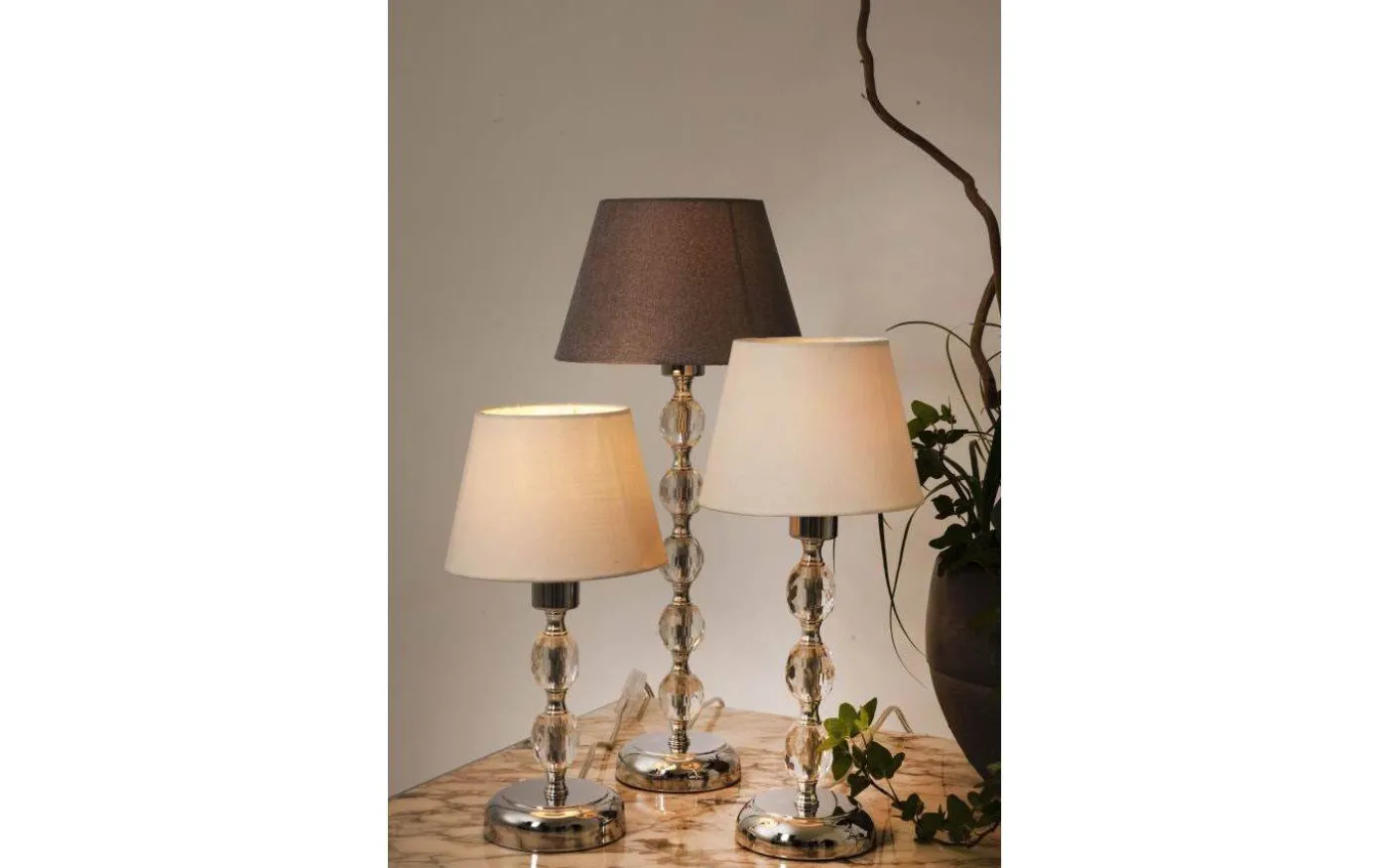 Johanna Bordslampa 34cm Krom/Vit