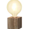 Kub Bordslampa 10cm Brun Trä