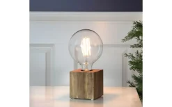 Kub Bordslampa 10cm Brun Trä