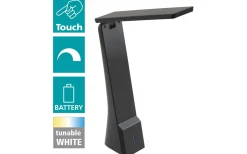 La Seca Skrivbordslampa 26cm Batteri+USB LED 3000/4000/5000K 1,8W Svart