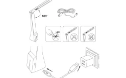 La Seca Skrivbordslampa 26cm Batteri+USB LED 3000/4000/5000K 1,8W Svart