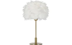 Largo Bordslampa Kullfjäder 50cm Vit/Guld