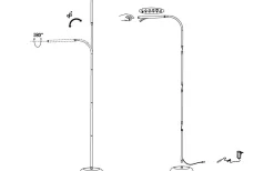 Laroa Golvlampa 130cm 4-Steg DIM LED 4000K 3,5W Svart