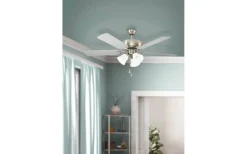 Las Palmas Takfläkt 132cm Nickel Med Belysning