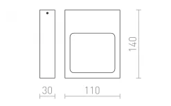 Lea Vägglampa Svart LED 6W 3000K