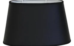 Leather Oval Lampskärm 20cm Svart