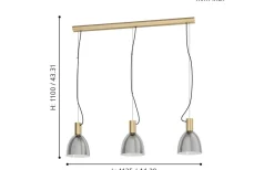 Lebalio Taklampa 113cm Brons
