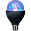 LED E27 Glob 80mm Disco RGB Roterande 3W