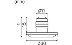 LED-Spot för Slang 16mm, 2700K 80lm 1,2W 350mA Vit