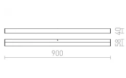 Levia Vägglampa Aluminium 90cm LED 18W IP44 3000K