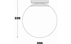 Lido Plafond 20cm Svart/Opalvit IP23