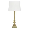 Linné Bordslampa 36cm Guld med lampskärm Sofia Offwhite