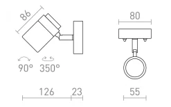 Linn I Vägglampa Krom/Opal IP44