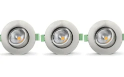 Lisa 230V Spotlight 3000K 5,5W 3-pack Borstad Stål IP65