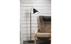 Ljusdal Golvfot 140cm 1L Svart/Matt Mässing Ex. Lampskärm