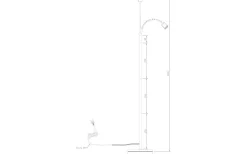 Ljusdal Golvfot 140cm 2L Svart/Matt Mässing Ex. Lampskärmar