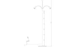 Ljusdal Golvfot 140cm 3L Svart/Matt Mässing Ex. Lampskärmar