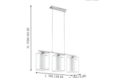 Loncino 1 Taklampa 75cm Krom