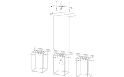 Loncino 1 Taklampa 75cm Krom