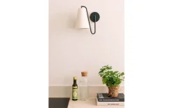 Lou Vägglampa Vit Bouclé/Svart