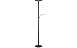 Lucius Golvlampa 1,8m LED 3000K 30W+6W Dimbar Svart/Krom
