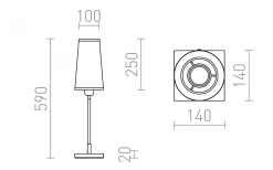 Lulu Bordslampa 59cm Svart/Krom