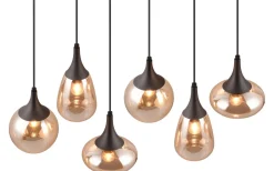 Lumina Takpendel 6-delad E14 matt svart/bärnsten