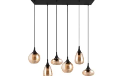 Lumina Takpendel 6-delad E14 matt svart/bärnsten
