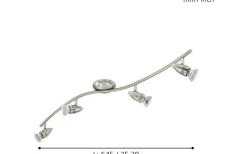 Magnum Takspotlight 65cm GU10 LED 3000K 4x2,8W Nickel