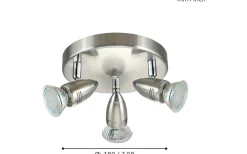 Magnum Takspotlight 18cm GU10 LED 3000K 3x2,8W Nickel