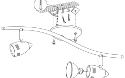 Magnum Takspotlight 33cm GU10 LED 3000K 2x2,8W Nickel