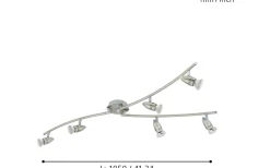 Magnum Takspotlight 105cm GU10 LED 3000K 6x2,8W Nickel