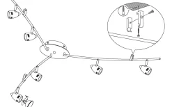 Magnum Takspotlight 105cm GU10 LED 3000K 6x2,8W Nickel