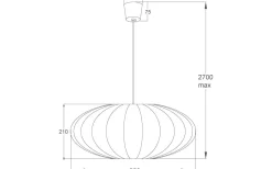 Mamsell Taklampa 55cm Vit