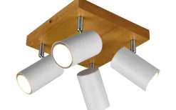 Marley Spotlight 4-delad GU10 matt vit/trä