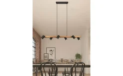 Marley Takpendel 6 st 115cm GU10 matt svart/trä