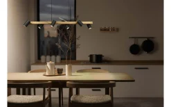 Marley Takpendel 6 st 115cm GU10 matt svart/trä