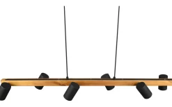 Marley Takpendel 6 st 115cm GU10 matt svart/trä