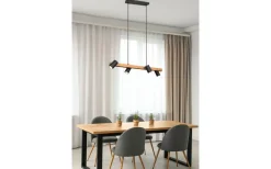 Marley Takpendel 4-delat 80cm GU10 matt svart/trä