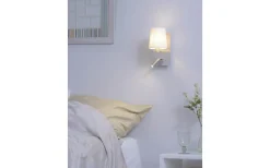 Marriot Vägglampa E27 + LED borstat stål/vit