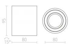 Mayo R Takspotlight Riktbar Borstad aluminium LED 9W 2700K
