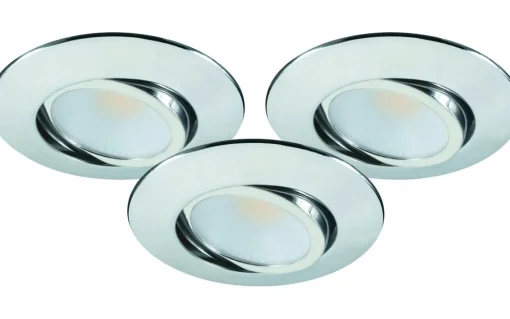 MD-230 Downlight 3000K 3x5W Krom 230V IP44 3-Pack