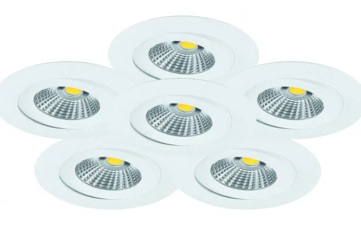 MD-360 LED-downlightset, 6x6W, 2700K, IP44