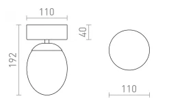 Meringue Plafond 11cm Opal/Krom IP44