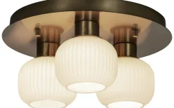 Messina Plafond 28cm Matt Mässing/Opal IP44