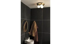 Messina Plafond 28cm Matt Mässing/Opal IP44