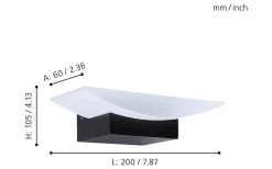 Metrass Vägglampa LED 3000K 5,6W Svart