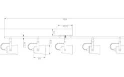 Metz Takspotlight 99cm 5L Vit/Stål