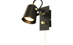 Metz Vägglampa Svart/Matt Mässing