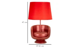 Midcentury Bordslampa 43cm Röd